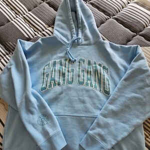 Light Blue Hoodie with Gang Gang Print THEO VON